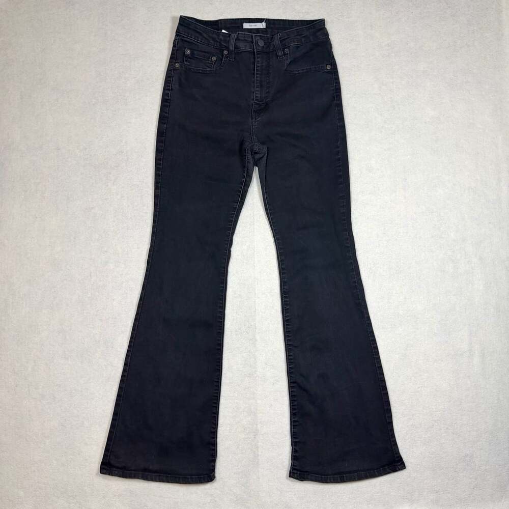 Levis Jeans Womens 30 Fits (27x30) 726 Flare Black Denim High Rise Stretch